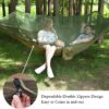 Hammocks for Outside with Mosquito Net,Camping Hammock Lightweight Portable Parachute 2 Person Outdoor Hammock for Indoor Backpacking Survival Travel Patio Army Green - Image 7