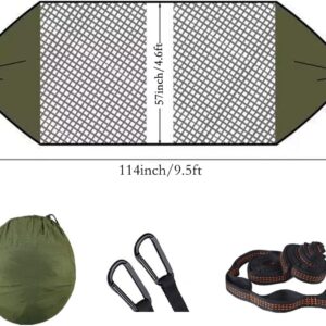 Hammocks for Outside with Mosquito Net,Camping Hammock Lightweight Portable Parachute 2 Person Outdoor Hammock for Indoor Backpacking Survival Travel Patio Army Green