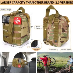 Survival Kit, 250Pcs Survival Gear First Aid Kit with Molle System Compatible Bag and Emergency Tent, Emergency Kit for Earthquake, Outdoor Adventure, Hiking, Hunting, Gifts for Men Women