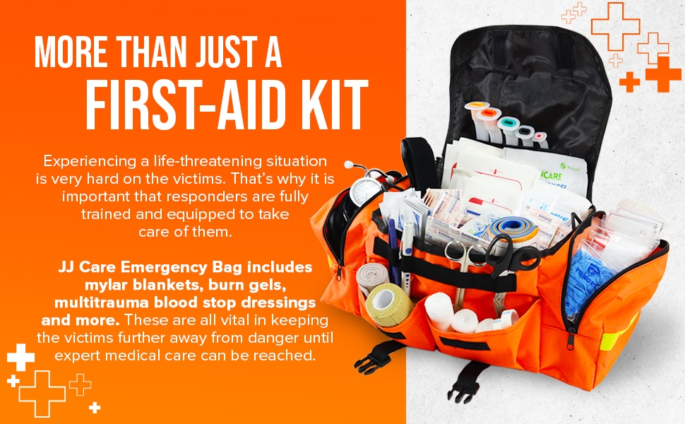 emt bag, trauma bag, ems bags, first responder first aid kit,fully stocked first responder bag 