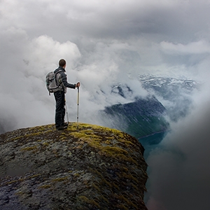 standing proud on mountain