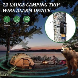 Trip Wire Alarm Device,12 Gauge Camping Trip Alarm, Perimeter Alarm,Early Warning Security System for Camping and Property Safety