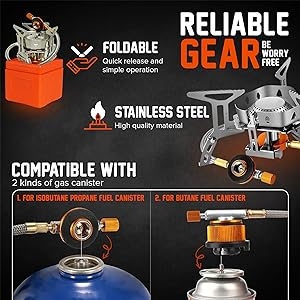 Reliable Stove with Gas Canisters