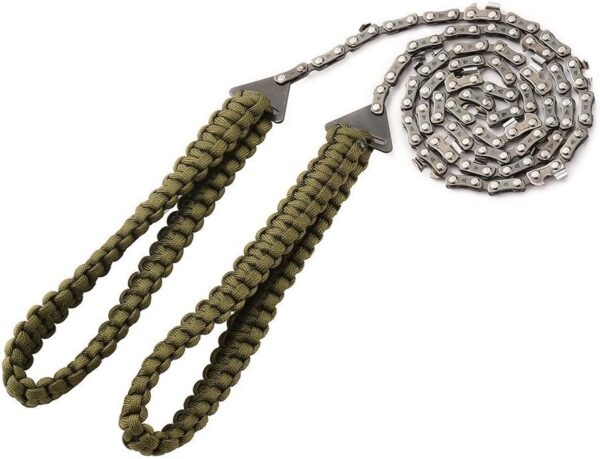 Pocket Chainsaw with Paracord Handle 36 Inches 16 Teeth Long Chain Hand Saw Fast Wood & Tree Cutting Emergency Survival Gear Best for Camping Backpacking Hiking Hunting.