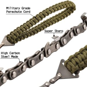 Pocket Chainsaw with Paracord Handle 36 Inches 16 Teeth Long Chain Hand Saw Fast Wood & Tree Cutting Emergency Survival Gear Best for Camping Backpacking Hiking Hunting.