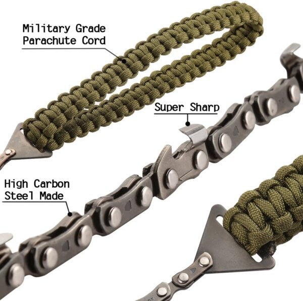 Pocket Chainsaw with Paracord Handle 36 Inches 16 Teeth Long Chain Hand Saw Fast Wood & Tree Cutting Emergency Survival Gear Best for Camping Backpacking Hiking Hunting. - Image 4