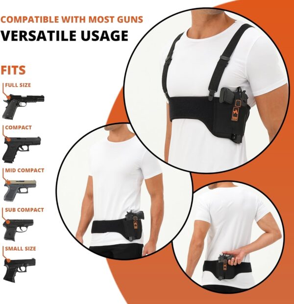 Shoulder Holster for Concealed Carry – Concealed Chest Holster, Universal Gun Holster for Men & Women Fits Glock, S&W, Sig and Most Pistols - Image 5