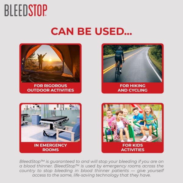 BleedStop™ First Aid Powder for Blood Clotting, Trauma Kit, Blood Thinner Patients, Camping Safety, and Survival Equipment for Moderate to Severe Bleeding Wounds or Nosebleeds - 4 (15g) Pouches - Image 6