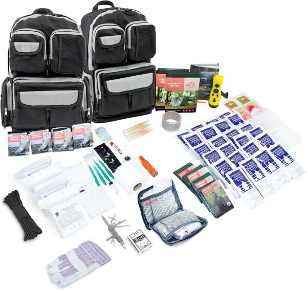 Emergency Zone Urban Survival Bug Out Bag - 4 Person | Bugout Backpack Survival Kit w/Emergency Food Supply, Survival Gear and Supplies for Disasters