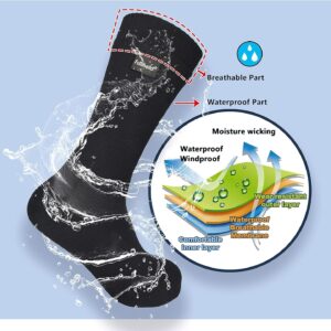 Men’s Waterproof Hiking Socks, Unisex Breathable Outdoor Athletic Hiking Wading Trail Running Skiing Crew Socks