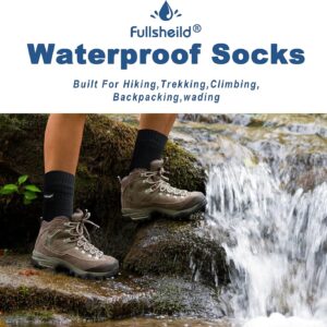 Men’s Waterproof Hiking Socks, Unisex Breathable Outdoor Athletic Hiking Wading Trail Running Skiing Crew Socks