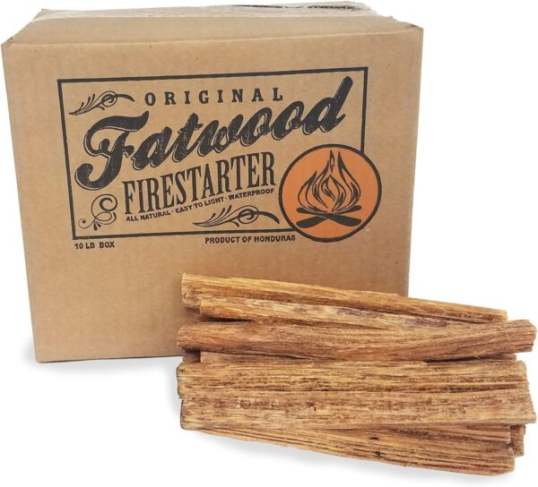 Fatwood Pine Wood Fire Sticks - 10lb Box of Indoor or Outdoor Fire Starters for Campfires, Grills, Wood Stoves, Firepits, or Fireplaces by Pure Garden - Image 6