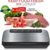 NutriChef Automatic Vacuum Air Sealing System Preservation with Starter Kit Compact Design, Lab Tested, Dry & Moist Food Modes with Led Indicator Lights, 12", Black - Image 3