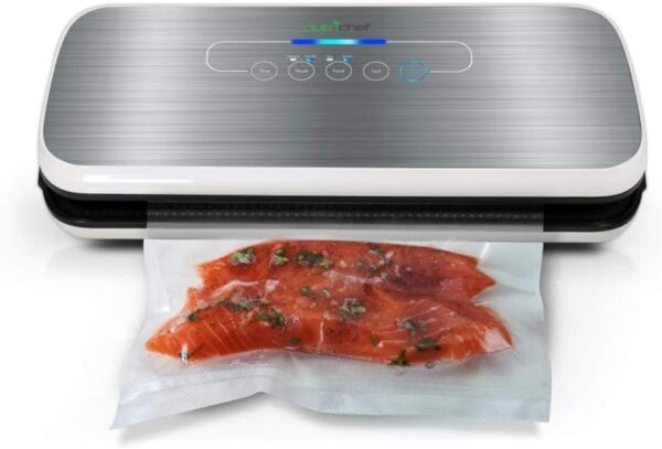 NutriChef Automatic Vacuum Air Sealing System Preservation with Starter Kit Compact Design, Lab Tested, Dry & Moist Food Modes with Led Indicator Lights, 12", Black - Image 8