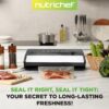NutriChef Automatic Vacuum Air Sealing System Preservation with Starter Kit Compact Design, Lab Tested, Dry & Moist Food Modes with Led Indicator Lights, 12", Black - Image 28