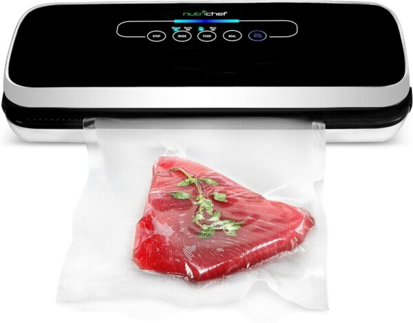 NutriChef Automatic Vacuum Air Sealing System Preservation with Starter Kit Compact Design, Lab Tested, Dry & Moist Food Modes with Led Indicator Lights, 12", Black - Image 32