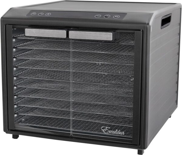 Excalibur Electric Food Dehydrator Performance Series 6-Tray with Adjustable Temperature Control Includes Stainless Steel Drying Trays Glass Door Top View Window and LED Display Progress Bar, Black - Image 36