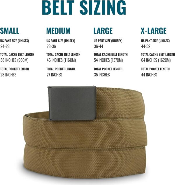 WAZOO Cache Belt, Anti-Theft Everyday Carry Belt for Travel and Outdoors - Stainless-Steel Buckle, Hidden Sleeve, Made in USA - Image 7