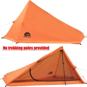 1 Person Trekking Pole Tent for Backpacking (Trekking Poles not included)