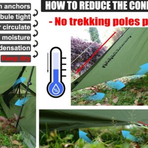 1 Person Trekking Pole Tent for Backpacking (Trekking Poles not included)