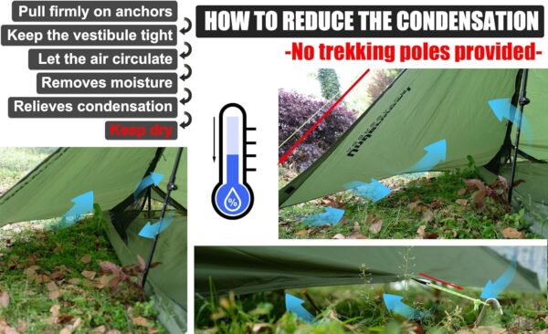 1 Person Trekking Pole Tent for Backpacking (Trekking Poles not included) - Image 12