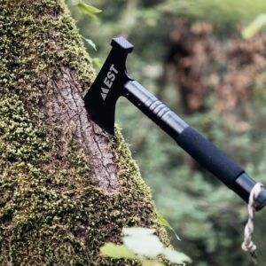 Camp Axe and Folding Survival Shovel 20-in-1 Heavyduty Compact Military Multitool Hatchet for Off Roading, Camping, Survivalist and Emergency - Lifetime Replacement