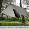 Hammock Camping with Rain Fly Tarp and Net, Portable Camping Hammock Double Tree Hammock Outdoor Indoor Backpacking Travel & Survival, 2 Tree Straps,100% Waterproof - Image 3