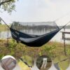 Hammock Camping with Rain Fly Tarp and Net, Portable Camping Hammock Double Tree Hammock Outdoor Indoor Backpacking Travel & Survival, 2 Tree Straps,100% Waterproof - Image 4