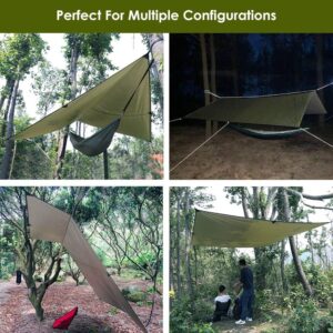 Hammock Camping with Rain Fly Tarp and Net, Portable Camping Hammock Double Tree Hammock Outdoor Indoor Backpacking Travel & Survival, 2 Tree Straps,100% Waterproof