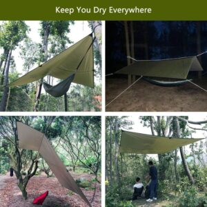 Hammock Camping with Rain Fly Tarp and Net, Portable Camping Hammock Double Tree Hammock Outdoor Indoor Backpacking Travel & Survival, 2 Tree Straps,100% Waterproof