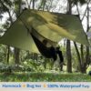 Hammock Camping with Rain Fly Tarp and Net, Portable Camping Hammock Double Tree Hammock Outdoor Indoor Backpacking Travel & Survival, 2 Tree Straps,100% Waterproof - Image 30
