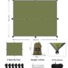 Hammock Camping with Rain Fly Tarp and Net, Portable Camping Hammock Double Tree Hammock Outdoor Indoor Backpacking Travel & Survival, 2 Tree Straps,100% Waterproof - Image 33