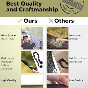 Camping Hammock, Portable Double Hammock with Net, 2 Person Hammock Tent with 2 * 10ft Straps, Best for Outdoor Hiking Survival Travel