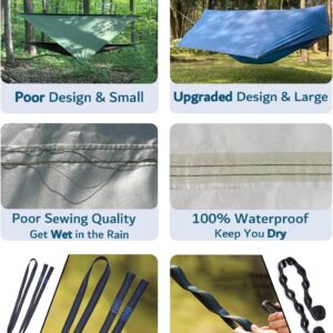 Camping Hammock, Portable Double Hammock with Net, 2 Person Hammock Tent with 2 * 10ft Straps, Best for Outdoor Hiking Survival Travel