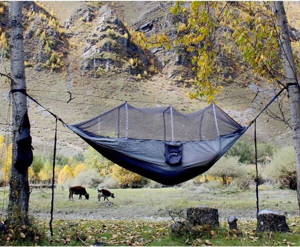 Camping Hammock, Portable Double Hammock with Net, 2 Person Hammock Tent with 2 * 10ft Straps, Best for Outdoor Hiking Survival Travel - Image 30