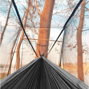 Camping Hammock, Portable Double Hammock with Net, 2 Person Hammock Tent with 2 * 10ft Straps, Best for Outdoor Hiking Survival Travel