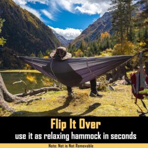 Camping Hammock, Portable Double Hammock with Net, 2 Person Hammock Tent with 2 * 10ft Straps, Best for Outdoor Hiking Survival Travel