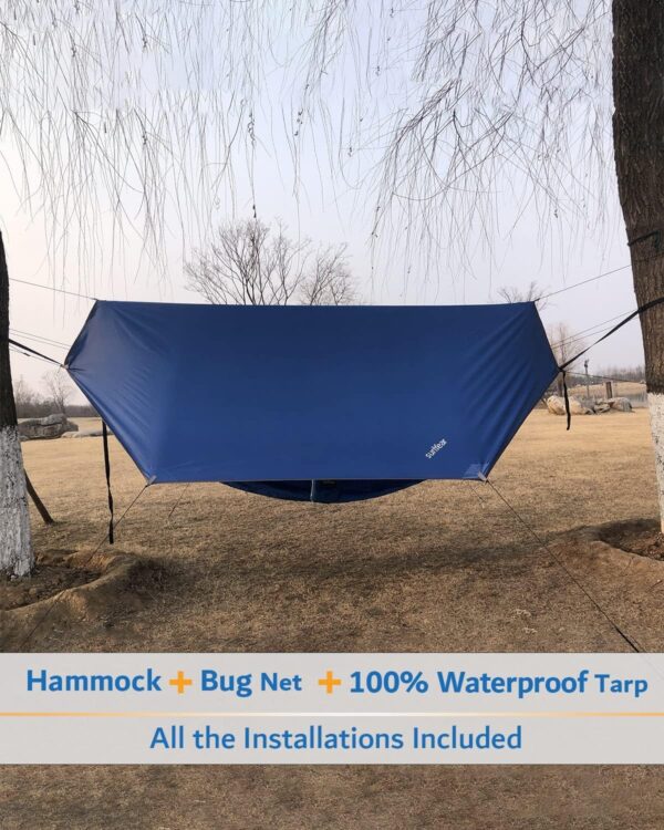 Camping Hammock, Portable Double Hammock with Net, 2 Person Hammock Tent with 2 * 10ft Straps, Best for Outdoor Hiking Survival Travel - Image 40