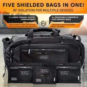 Mission Darkness X2 Faraday Duffel Bag + Detachable MOLLE Faraday Pouch (Gen 2) // Military-Grade RF Shielding for Large Electronics & Mobile Devices // Digital Forensics Signal Isolation Data Privacy