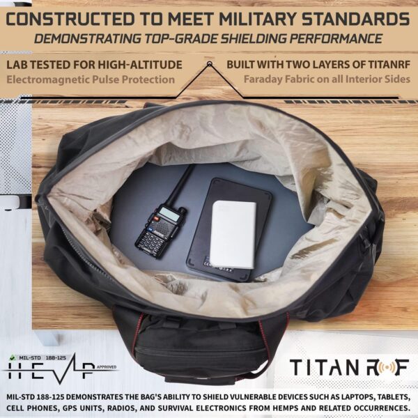 Mission Darkness X2 Faraday Duffel Bag + Detachable MOLLE Faraday Pouch (Gen 2) // Military-Grade RF Shielding for Large Electronics & Mobile Devices // Digital Forensics Signal Isolation Data Privacy - Image 17