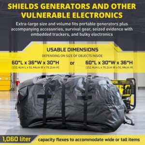 Mission Darkness Dry Shield Rapture Faraday Bag 1,060L Capacity // Durable Waterproof Cover Shields Generators & Extra-Large Electronics from RF Signals EMP CME Solar Flares