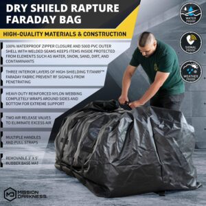 Mission Darkness Dry Shield Rapture Faraday Bag 1,060L Capacity // Durable Waterproof Cover Shields Generators & Extra-Large Electronics from RF Signals EMP CME Solar Flares